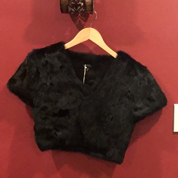 100% Rabbit Fur Cap Sleeve Vest - Picture 1 of 4